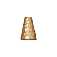 Image lead free pewter 13 x 9mm hammered cone gold