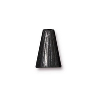 Image lead free pewter 13 x 9mm textured cone black