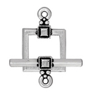 Image lead free pewter 12mm deco square toggle clasp antique silver