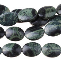 Image Kambaba Jasper 10 x 14mm oval dark green