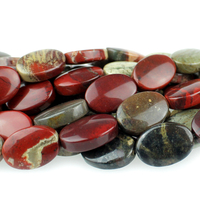 Image Apple Jasper 10 x 14mm oval rich red with yellow