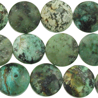 Image African Turquoise 12mm coin blue green with spots