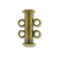 Image base metal 16mm 2 strand slider clasp antique brass plate