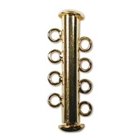 Image base metal 26mm 4 strand slider clasp gold plate