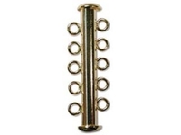 Image base metal 30mm 5 strand slider clasp gold plate