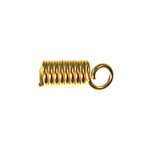 Image base metal spring coil with loop, 3/32 inch opening cord end gold finish