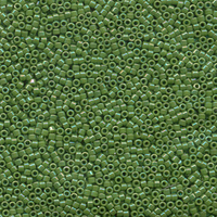 Image Seed Beads Miyuki delica size 11 green ab opaque iridescent