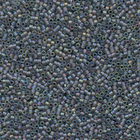 Image Seed Beads Miyuki delica size 11 grey ab transparent iridescent matte