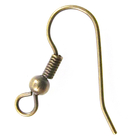 Image base metal french hook with ball & coil earwire antique brass finish