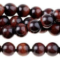 Image Large hole Red Tiger Eye 8mm round dark red