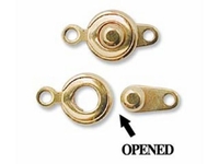 Image base metal 6mm ball and socket clasp gold finish
